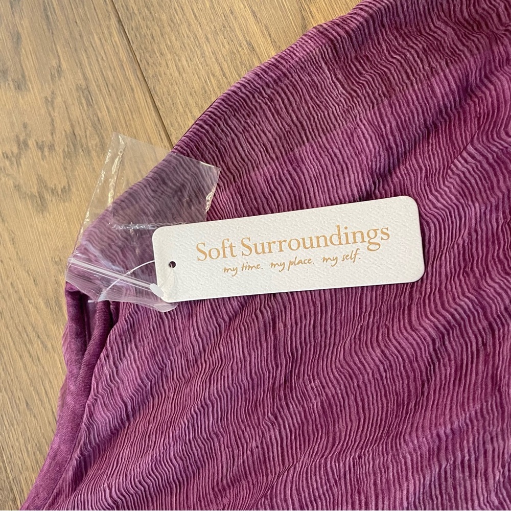 SOFT SURROUNDINGS Elegant Purple Embroidered Women's Top - Picture 6 of 11